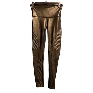 Spanx Size Large Faux Leather Leggings Goth Emo Flattering Fall Winter Comfy